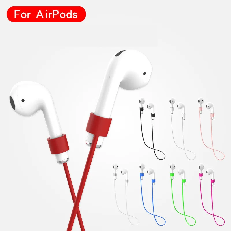 Силиконовый ремешок на шею для наушников Apple Airpods цепочка беспроводных