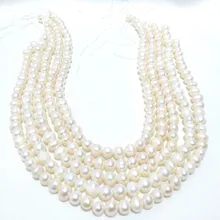 5 шт 7-8 мм белый округлый пресноводный жемчуг свободные каменные бусины