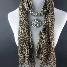 Модный Леопардовый принт шарф Сплав Кулон PL031