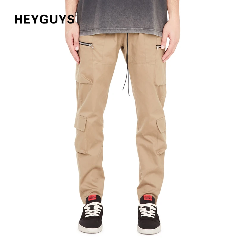

HEYGUYS 2019 New Men's Pants pocket Full Length Men HIP HOP joggers Pants Plus Size Trousers men women street wear