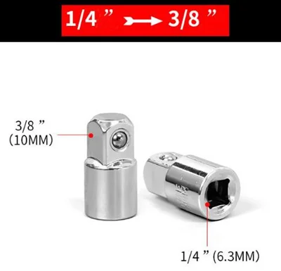 1/4 3/8 1/2 Трещоточный Ключ адаптер хром-ванадиевая сталь втулка адаптер-ключ-втулка шарнирная головка конвертера ручные инструменты - Цвет: D