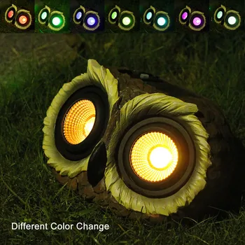 

GiveU Solar LED Light Multicolor Changing, Owl Wireless Solar Wall Light for Halloween Outside Garden, Patio and Pathway