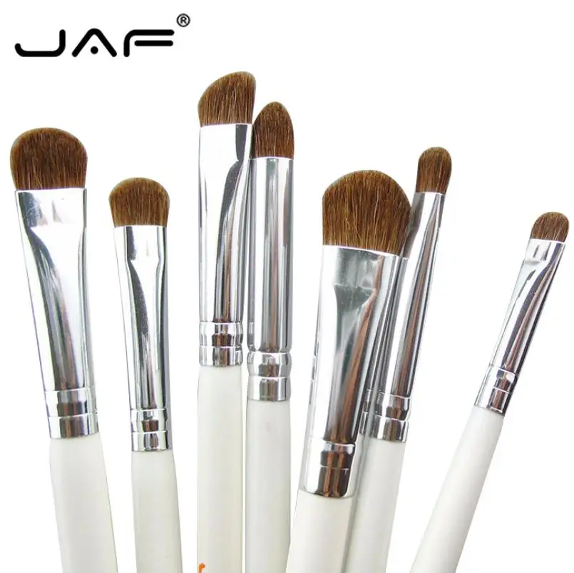 JAF 7 шт набор кистей для макияжа высокого качественные тени для век брови кисти для макияжа глаз натуральные волосы животных макияж кисти, косметический инструмент 25#701