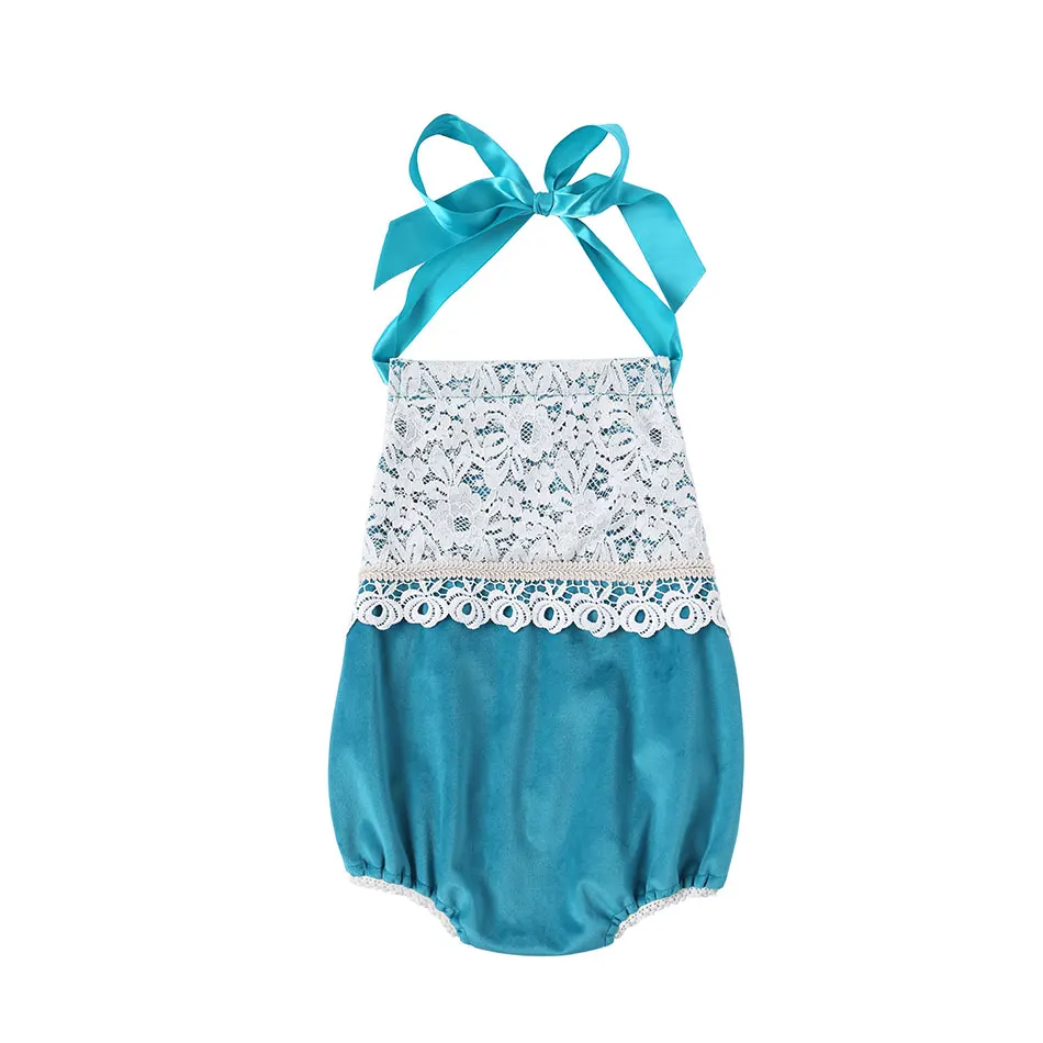 

2019 Infant Newborn Baby Girls Summer Clothes With Lace Velvet Belt Toddler Kid Baby Girl Romper Sleeveless Jumpsuit 4 Colors