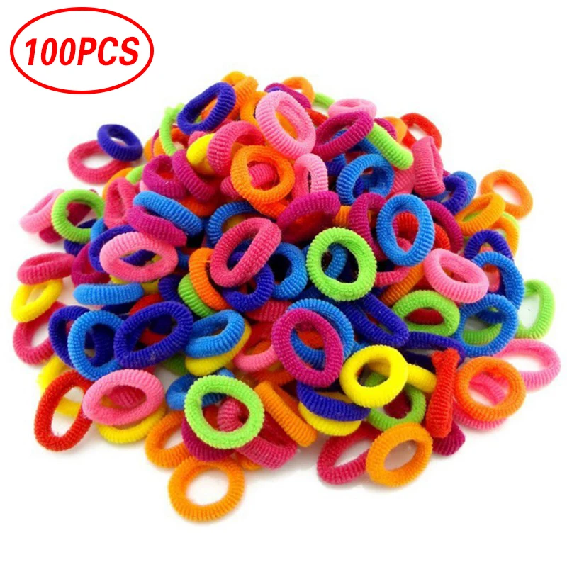 

100pcs Mix Candy Color Children Headdress Hair Loop No-Damage Hair Band Seamless High Elastic Hair Ornaments Girls Gifts