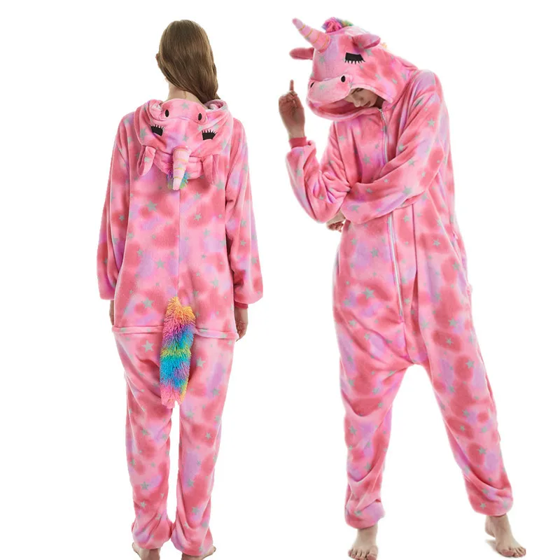 Adults Unicorn Tiger Lion Fox Sika Deer Kigurumi Women's Men's Onesies Pajamas Cosplay Costume for Halloween Carnival Party