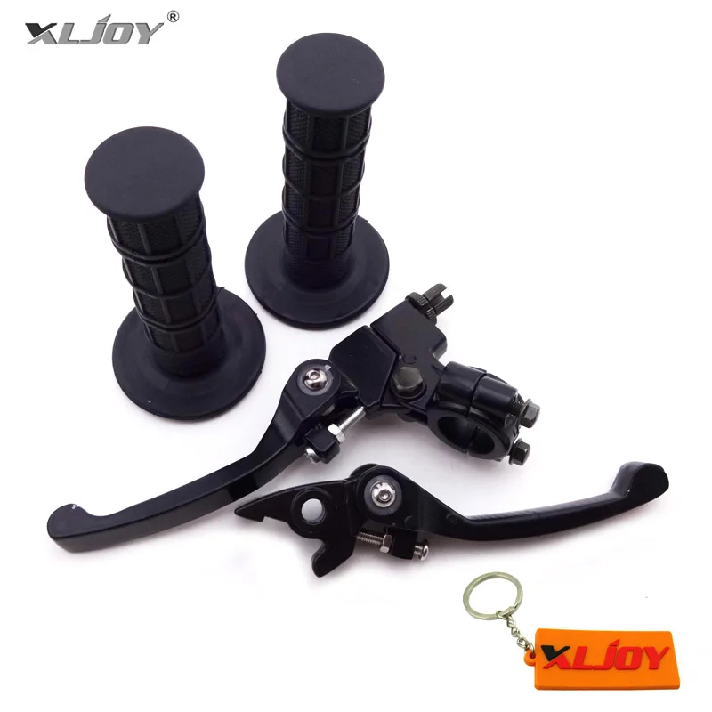Black Soft Rubber 7/8" Handle Hand Grips & Folding Brake Clutch Levers