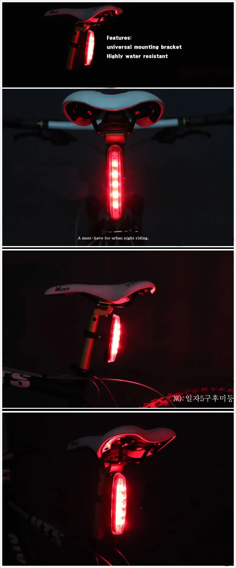 Top New High Power 5 LED 3 Mode Cycling Bicycle Tail Light Bike Caution Safety Rear Tail Lamp Light SM013 3