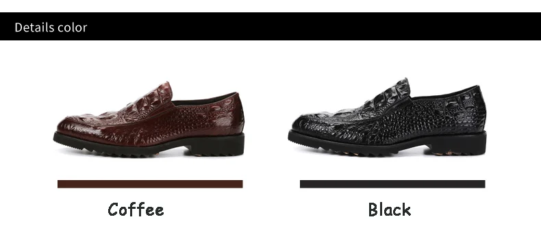 Men's Wedding Dress Shoes Leisure Casual Crocodile Leather Oxfords Shoes For Men Business Brogues Shoes Party Penny Loafers New (5)