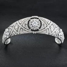 Настоящие австрийские стразы CZ Meghan принцесса свадебная тиара Корона для женщин аксессуары ювелирные изделия HG078