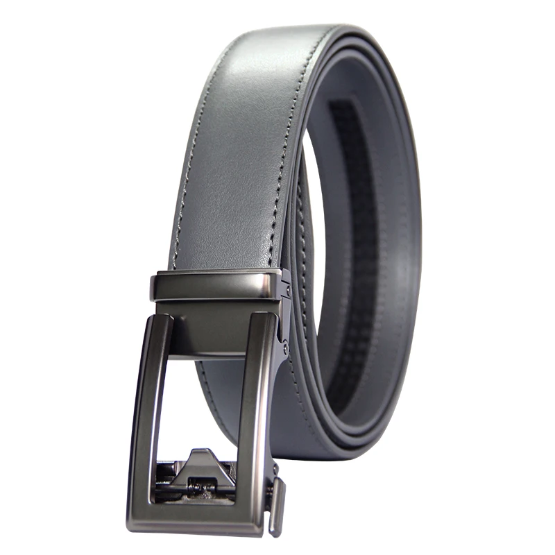 

High Quality Cowhide genuine Leather Belt For Men 3.5cm width Mens Automatic Buckle Brand Luxury Grey mens belts