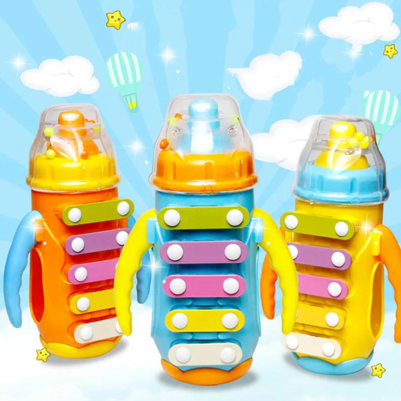 Детская Knock Пианино игрушечные музыкальные посвящения бутылки с расклешенными ребенка раннего образования инструмент-разные цвета