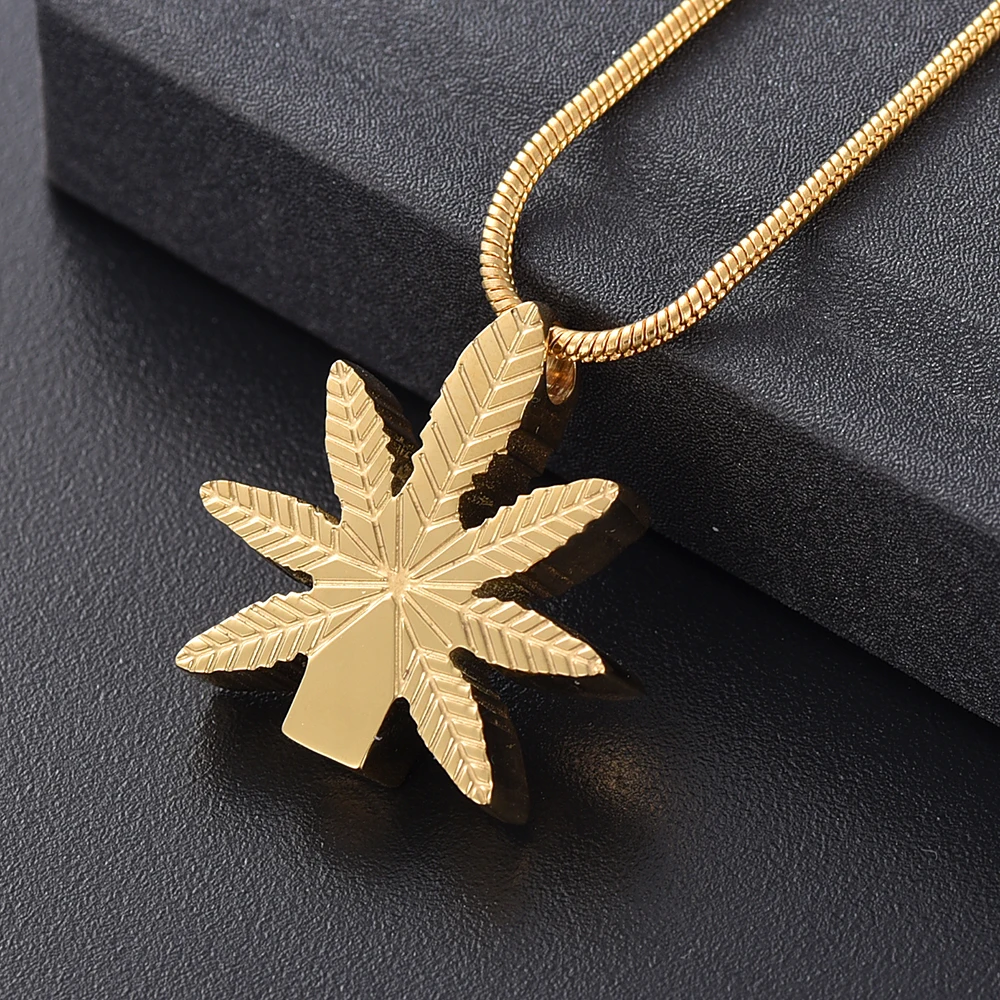 Кленовый лист форма Мемориал ювелирные изделия из нержавеющей стали Keepsake урна