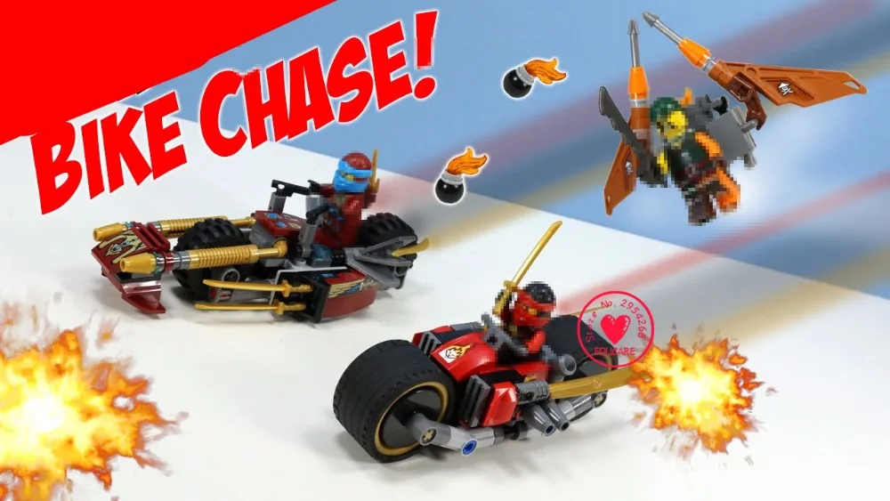 New BELA 10444 Ninja Bike chase model Building Blocks Set 3 In 1 Kai's Blade Bricks toys Compatible 70600 kid toy gift set boys-bike : image New BELA 10444 Ninja Bike chase model Building Blocks Set 3 In 1 Kai's Blade Bricks toys Compatible 70600 kid toy gift set boys-bike
