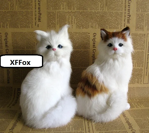 a pair of cute real life sitting cat models plastic&ampfurs simulation new dolls gift about 14x14x20cm xf1299 | Дом и сад