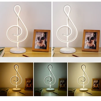 

25W Modern Golden Music Note Bedroom LED Desk Lamp Artistic Home Living Room Bedside Decoration Night Light 2color