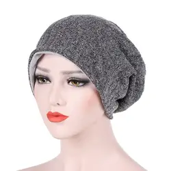 Модная женская хлопковая кепка с изображением рака Chemo Beanie однотонная женская мешковатая шляпа мусульманская Кепка s