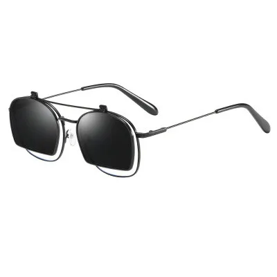 Black Gray IGUETTA Модные женские поляризованные круглые женские солнцезащитные очки с откидной крышкой роскошные дизайнерские солнцезащитные очки для мужчин Высокое качество UV400 IYJC459 - Цвет линз: Black Gray