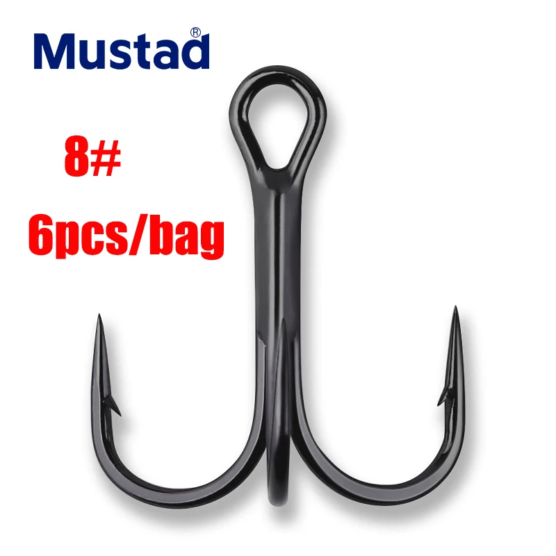 Mustad Norway происхождения рыболовный крючок наивысшего качества из высокоуглеродистой стали тройной рыболовный крючок, 4#6#8#10#, TG/TN78NP-BN - Цвет: 8