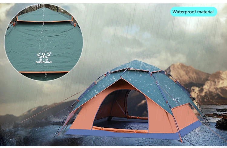 Multi-functional Automatic Tents Outdoor Camping Tourist Tent 4 People Awning Silver Cloth Waterproof Anti-UV Awning Tents