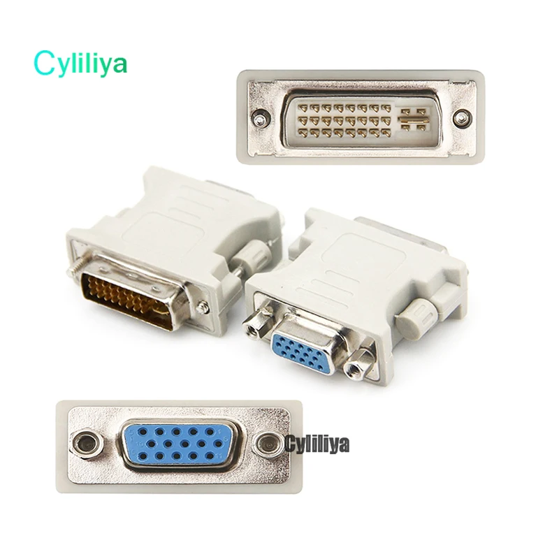 100 шт/партия DVI 24+ 1/DVI 24+ 5 мужчин и VGA Женский адаптер DVI-D DVI-I DVI-A