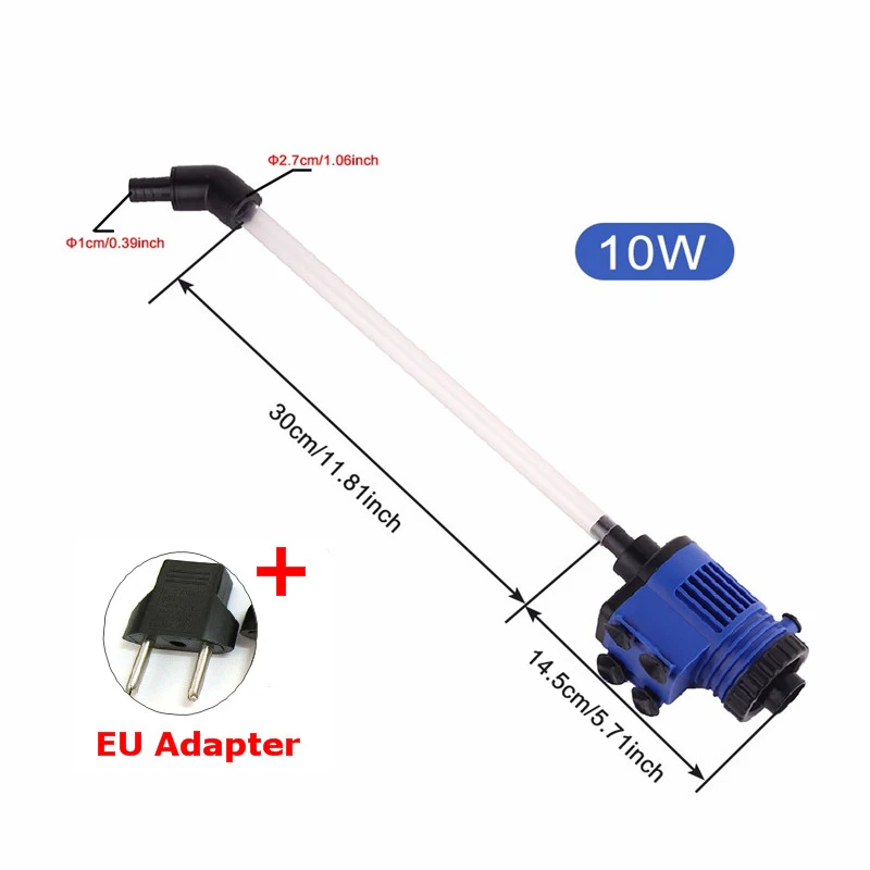 Автоматический очиститель воды для аквариума, чистый вакуумный насос для замены воды, гравий, рыба, фекалий, сифон, пескомойка, фильтр, очиститель аквариума - Цвет: 10W
