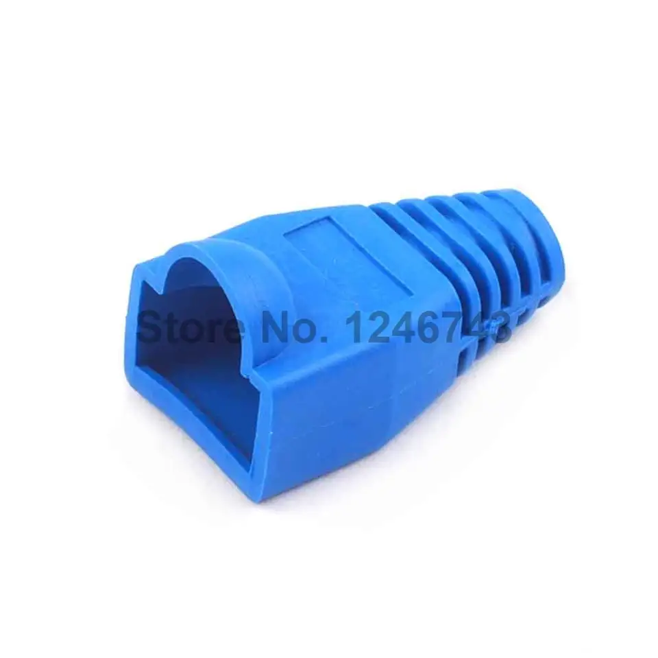 ASHATA 50Pcs Ethernet RJ45 Connector Cover,Durable Computer Network Cable Plug Sleeve Crystal Head Protector for CAT5e CAT6