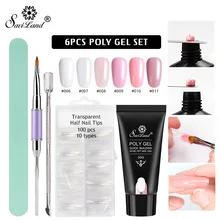 Saviland полигелевый набор для ногтей Набор 30 г УФ-набор гель-лаков для ногтей Искусство Маникюр Советы для наращивания ногтей расширение кристаллического желе для дизайна ногтей