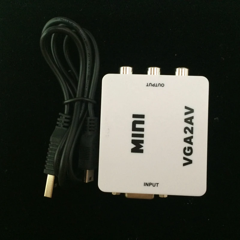 Горячий VGA к RCA AV конвертер CVBS с аудио ПК ноутбук адаптер белого цвета|vga to|vga to rcaaudio