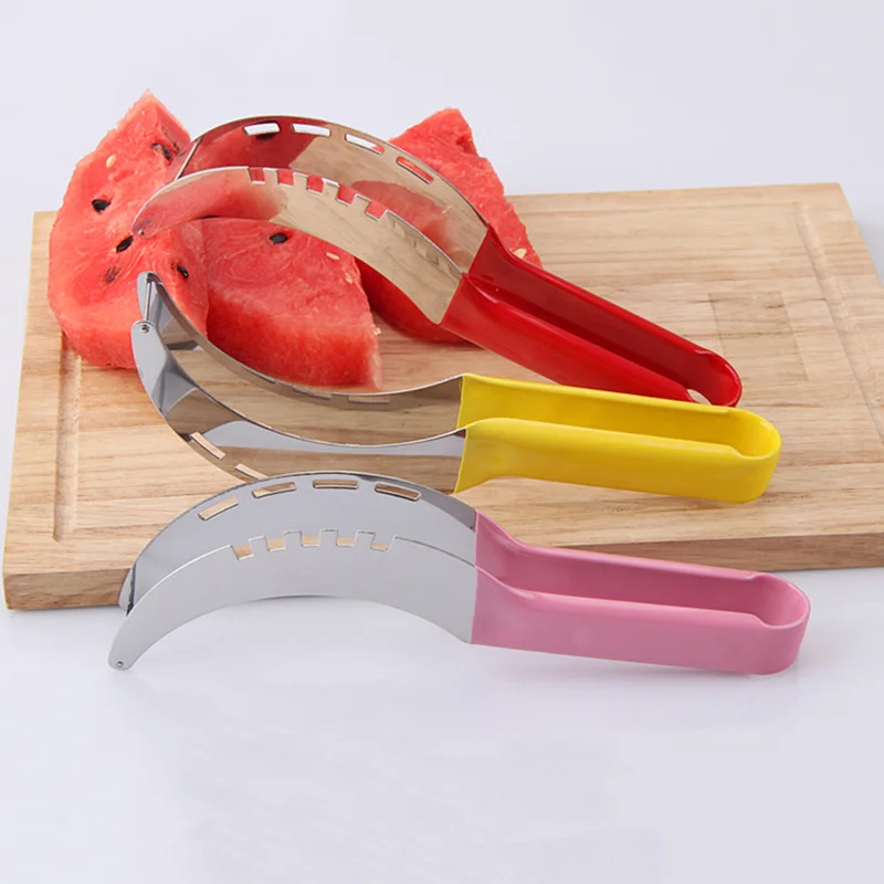 

Colorful Watermelon Stainless Steel Slicer Fruit Cutter Cutting Melons Knife Kitchen Gadgets Appliances Home Accessories Tools