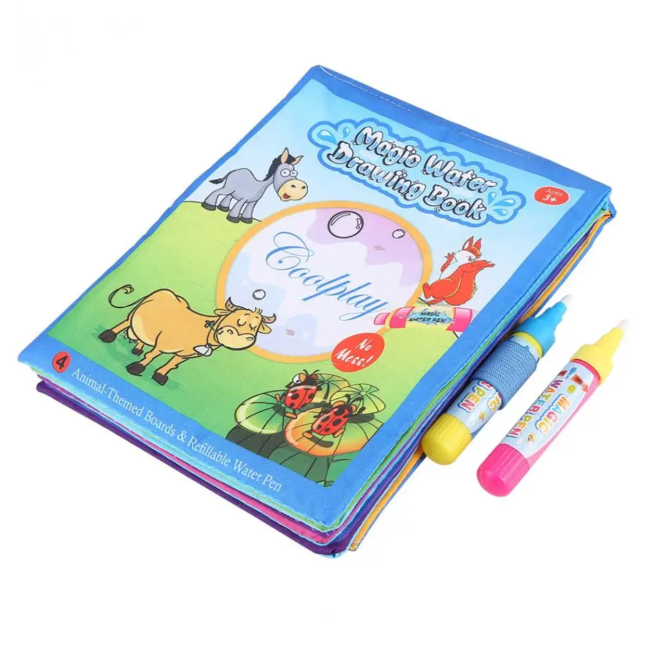 

New Kids Magic Book Water Drawing Toys Reusable Painting Cloth Book with Water Drawing Pen Kids Child Learn Toy Creative