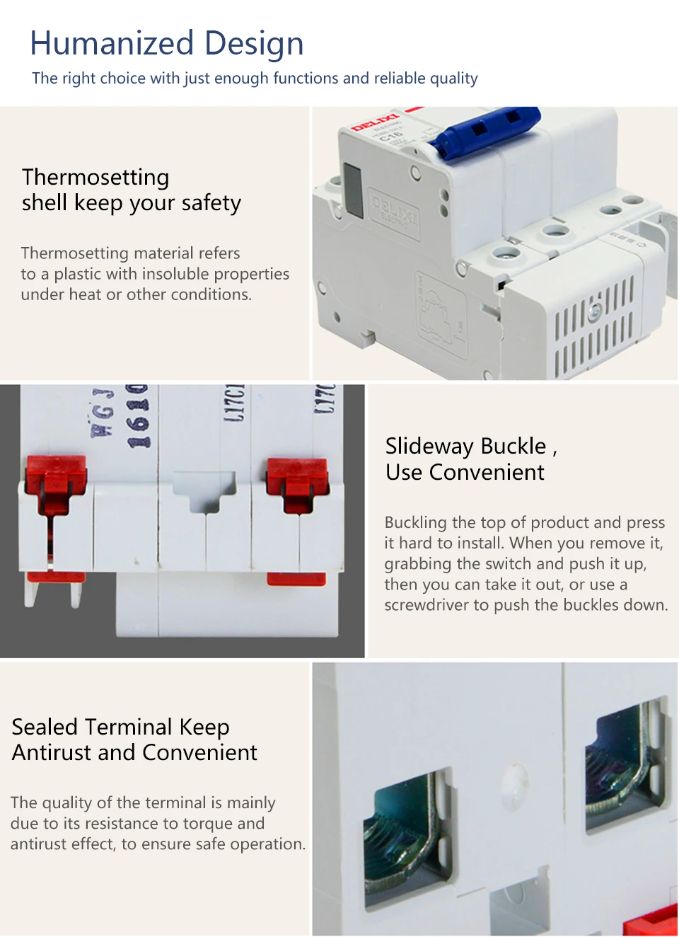 DELIXI CDB6iLE 2P Residual current 400V 10A 16A 20A 25A 32A 63A C curve Circuit breaker Overload Short Leakage protection RCBO