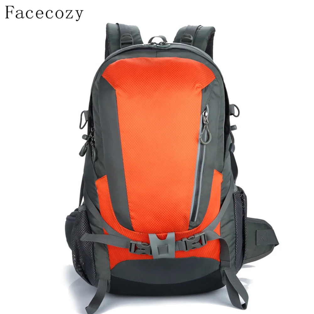 Facecozy, унисекс, открытый рюкзак для кемпинга, альпинизма, пешего туризма, рюкзак для путешествий, для мужчин и женщин, большая емкость, Водонепроницаемая спортивная сумка - Цвет: Orange