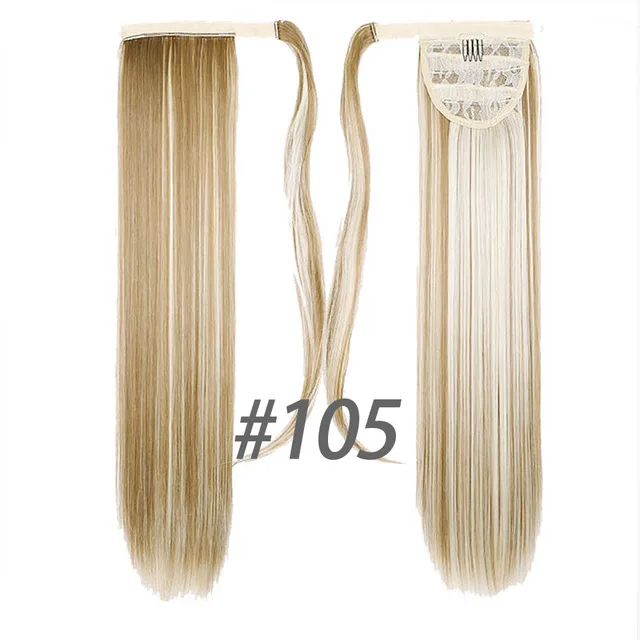 Xnaira 23 ''длинные волнистые конские хвосты на клипсах, синтетический конский хвост, накладные волосы для наращивания, круглые накладные волосы для женщин - Цвет: 105