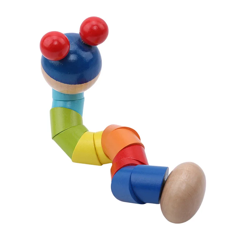 Переменчивая форма червь твист кукла дети красочные познание Playmate Забавный развивающий подарок деревянная игрушка для малышей