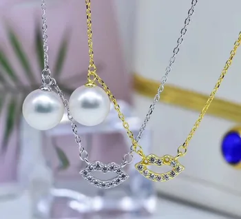 

925 Silver Pearl Necklace Chain with Pendant Findings and Component Jewelry Parts Fittings Women Accessories
