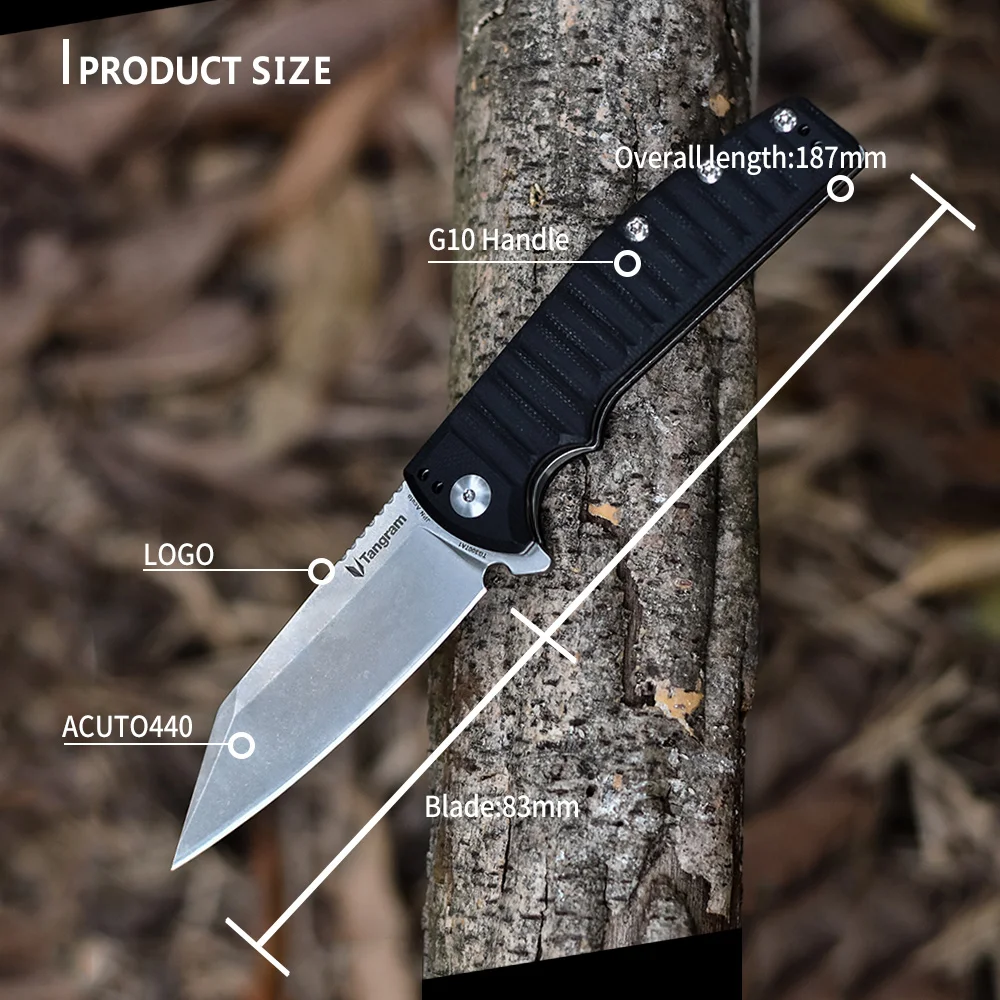 Нож от TANGRAM, складной тактический нож для выживания в дикой природе, походный переносной нож на керамическом подшипнике, нержавеющая сталь