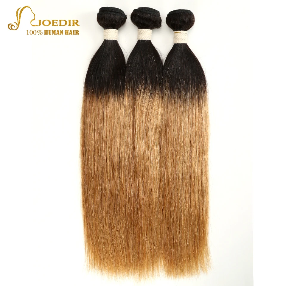 Joedir Brazilian Hair Weave Bundles Straight Ombre Hair Bundles T1B/27 Non Remy 2 Tone Hair Extension 3 Bundles Free Shipping