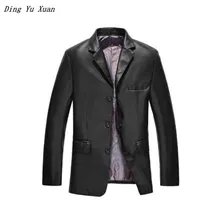 Men Faux Leather Jackets Korean Designer Black Blue Leather Blazer for Men Slim Fit Pu Coat Casual Blazer Masculino