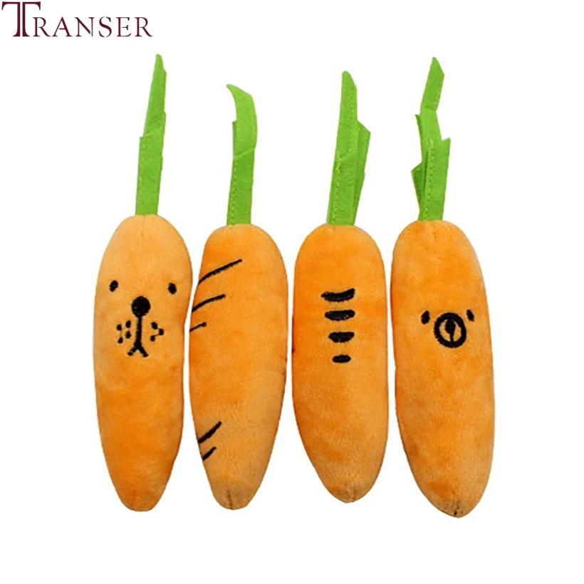 Transer Pet Toy Plush Vegetable Carrot Dog Toys Sound Squeak
