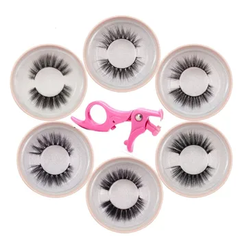 

6Boxes Mink Eyelashes Charming Thick Hand Made Full Strip Upper Lashes+1 Eyelash Curler Curling Clip Beauty Makeup Cosmetic Tool