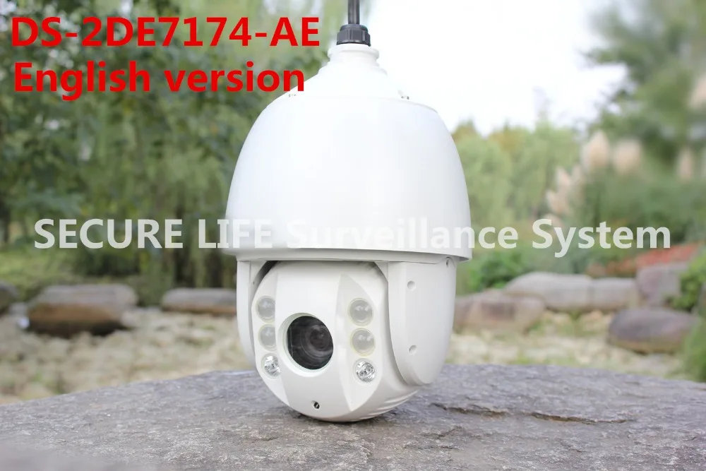 Free shipping DS-2DE7174-AE English version 1.3MP HD Network IR Speed Dome ptz camera 100m IR 3D DNR, D WDR 20X Optical Zoom