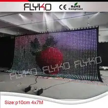 Гибкий светодиодный тканевый фоновый дисплей Красивая анимация Портативный видео занавес