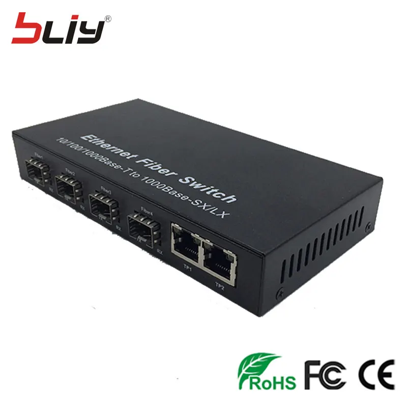 Горячие gigabit sfp волокна порт media converter 4 порта RJ45 3 4G3E ethernet волоконно оптических