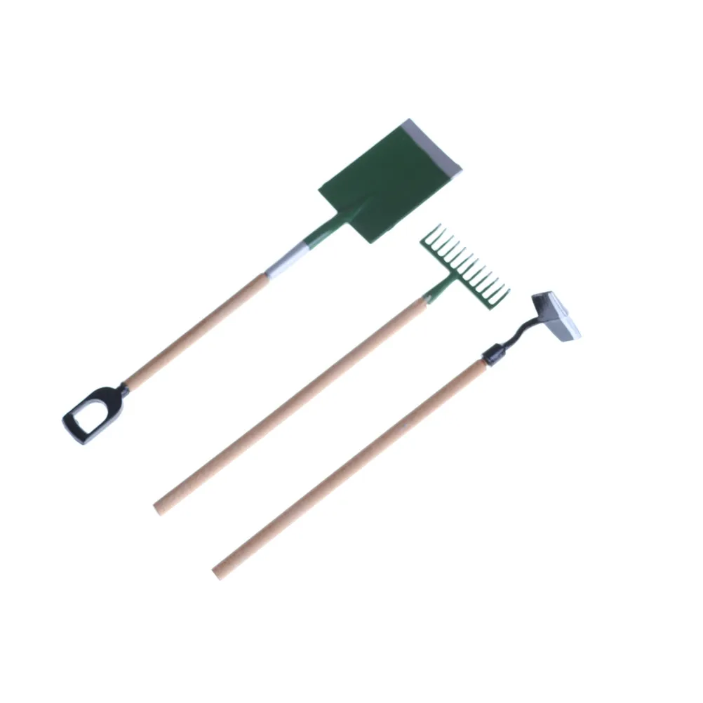 

Set of 3 Garden Tools Fairy Garden Pretend Play Children Dollhouse Miniature Classic Educational Toys Gift
