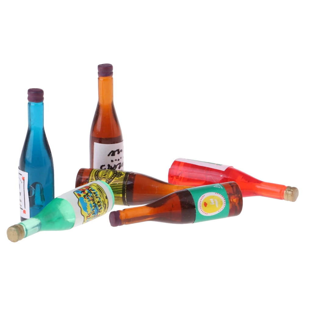 Kitchen Miniatures Decoration Drink Wine Juice Bottles for 1:12 Scale Dollhouse