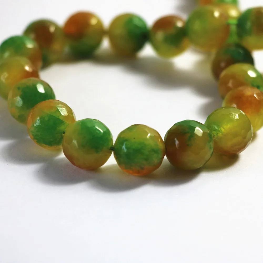 

Women natural green yellow color onyx carnelian agat stone 6mm 8mm 10mm 12mm faceted round loose beads jewelry findings 15'' A22