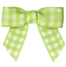 600pcs Pre tie Tartan Bows 3 8 Small Green and white Plaid Bows for Garment Accessories