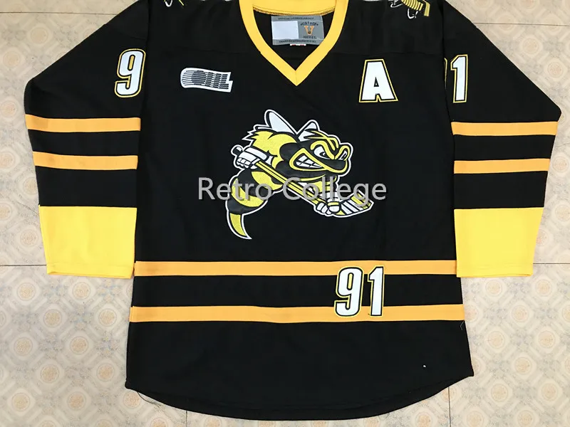 

SARNIA STING #91 Steven Stamkos Mens Hockey Jersey Embroidery Stitched any number and name Jerseys