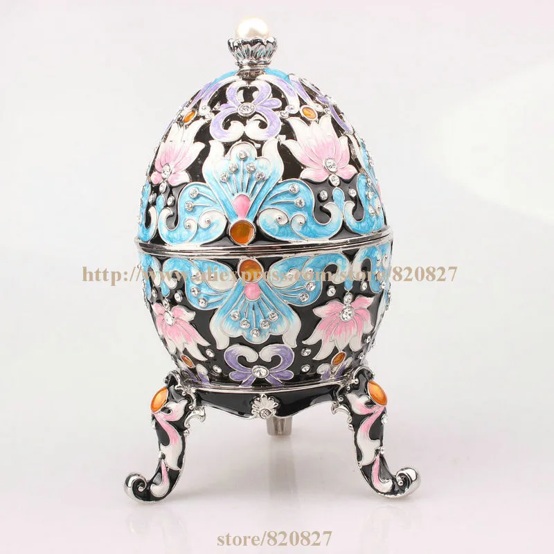 Faberge безделушка для яиц шкатулка ювелирных изделий с жемчугом на верху продажи